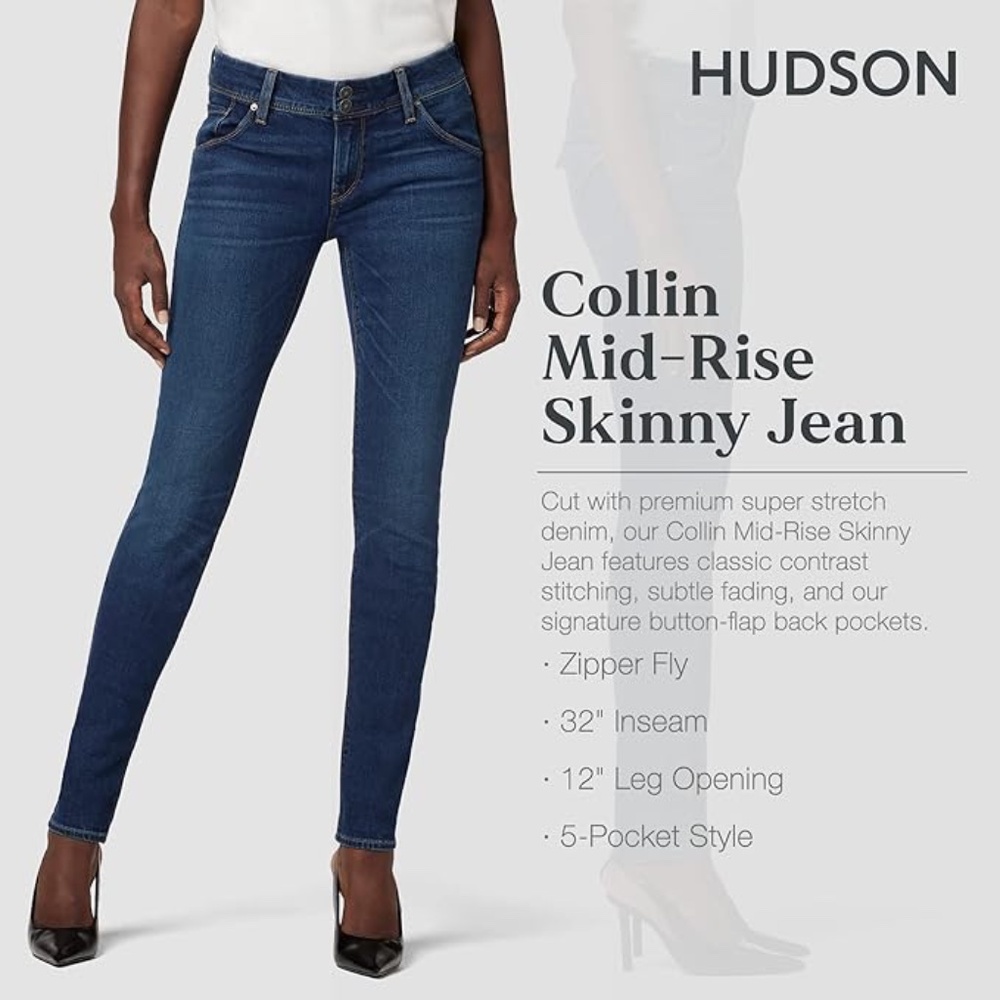 LIKE NEW Hudson Jeans Collin Flap Skinny sz 25